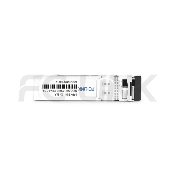 10G SFP+ BIDI ELR Transceiver for 20km SMF Links, 1270/1330nm Simplex LC
