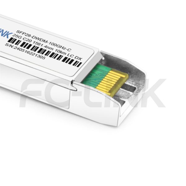 25G DWDM C-Band SFP28 Transceiver for 10km SMF Links, Duplex LC