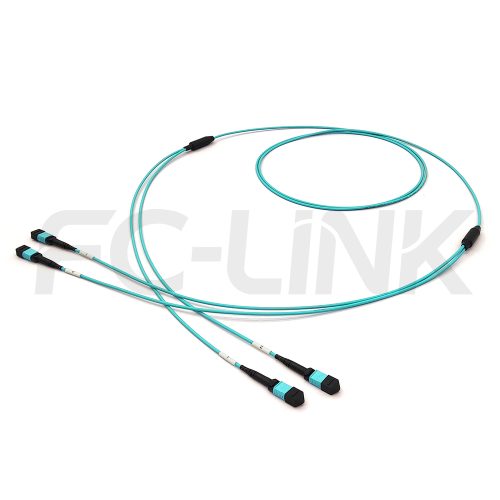 2-mpo12-2-mpo12-om3-mm-breakout-cable-main-1 MPO Breakout Cable, 2 x MPO-12 PC/APC(Female/Male) to 2 x MPO-12 PC/APC(Female/Male), 24 Fibers, Multimode(OM3),0.35dB Max, Aqua