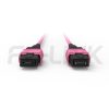 MPO Breakout Cable, 2 x MPO-12 PC/APC(Female/Male) to 2 x MPO-12 PC/APC(Female/Male), 24 Fibers, Multimode(OM4),0.35dB Max, Aqua/Violet