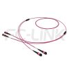 MPO Breakout Cable, 2 x MPO-12 PC/APC(Female/Male) to 2 x MPO-12 PC/APC(Female/Male), 24 Fibers, Multimode(OM4),0.35dB Max, Aqua/Violet