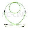 MPO Breakout Cable, 2 x MPO-12 PC/APC(Female/Male) to 2 x MPO-12 PC/APC(Female/Male), 24 Fibers, Multimode(OM5),0.35dB Max, Lime Green