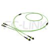 MPO Breakout Cable, 2 x MPO-12 PC/APC(Female/Male) to 2 x MPO-12 PC/APC(Female/Male), 24 Fibers, Multimode(OM5),0.35dB Max, Lime Green