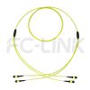 MPO Breakout Cable, 2 x MPO-12 APC(Female/Male) to 2 x MPO-12 APC(Female/Male), 24 Fibers, Singlemode(OS2),0.35dB Max, Yellow