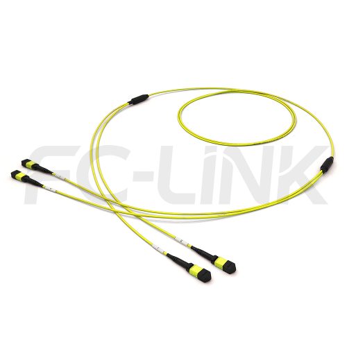 2-mpo12-2-mpo12-sm-os2-breakout-cable-main-1 MPO Breakout Cable, 2 x MPO-12 APC(Female/Male) to 2 x MPO-12 APC(Female/Male), 24 Fibers, Singlemode(OS2),0.35dB Max, Yellow