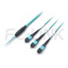 MPO Breakout Cable, 2 x MPO-12 PC/APC(Female/Male) to 3 x MPO-8 PC/APC(Female/Male), 24 Fibers, Multimode(OM3),0.35dB Max, Aqua