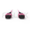 MPO Breakout Cable, 2 x MPO-12 PC/APC(Female/Male) to 3 x MPO-8 PC/APC(Female/Male), 24 Fibers, Multimode(OM4),0.35dB Max, Aqua/Violet