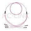 MPO Breakout Cable, 2 x MPO-12 PC/APC(Female/Male) to 3 x MPO-8 PC/APC(Female/Male), 24 Fibers, Multimode(OM4),0.35dB Max, Aqua/Violet