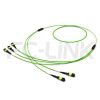 MPO Breakout Cable, 2 x MPO-12 PC/APC(Female/Male) to 3 x MPO-8 PC/APC(Female/Male), 24 Fibers, Multimode(OM5),0.35dB Max, Lime Green