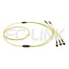 MPO Breakout Cable, 2 x MPO-12 APC(Female/Male) to 3 x MPO-8 APC(Female/Male), 24 Fibers, Singlemode(OS2),0.35dB Max, Yellow