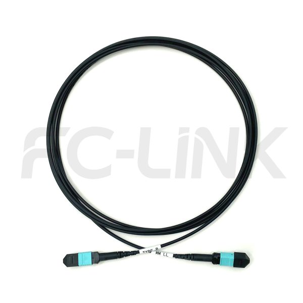 mpo-12-fibers-om3-mm-armored-jumper-gallery-5 Armored MPO-12 Fiber Optic Cable - MPO to MPO OM3 Multimode, 12-Fiber Armored Jumper Cord, for 40G/100G/200G/400G, PC/APC Polish (Female/Male), Type A/B/C, Aqua