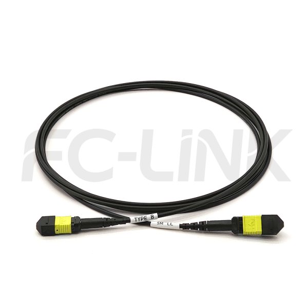 mpo-12-fibers-os2-sm-armored-jumper-gallery-4 Armored MPO-12 Fiber Optic Cable - MPO to MPO OS2 Singlemode, 12-Fiber Armored Jumper Cord, for 800G/400G/100G Data Center, APC Polish (Female/Male), Type A/B/C, Yellow