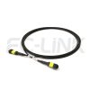 mpo-12-fibers-os2-sm-armored-jumper-main-1 Armored MPO-12 Fiber Optic Cable - MPO to MPO OS2 Singlemode, 12-Fiber Armored Jumper Cord, for 800G/400G/100G Data Center, APC Polish (Female/Male), Type A/B/C, Yellow