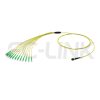 MPO Harness Cable, MPO-12 APC(Female/Male) to LC APC, 12 Fibers, Singlemode, 0.35dB Max, Type A/AF/B/U, Yellow