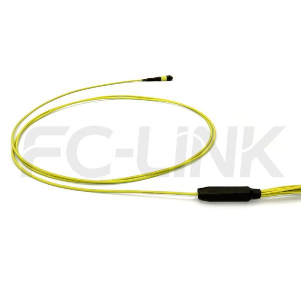 MPO Harness Cable, MPO-12 APC(Female/Male) to LC APC, 12 Fibers, Singlemode, 0.35dB Max, Type A/AF/B/U, Yellow