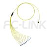 MPO Harness Cable, MPO-12 APC(Female/Male) to LC APC, 12 Fibers, Singlemode, 0.35dB Max, Type A/AF/B/U, Yellow