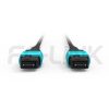 mpo-16-fibers-om3-mm-armored-jumper-gallery-1 Armored MPO-16 Fiber Optic Cable - MPO to MPO OM3 Multimode, 16-Fiber Armored Jumper Cord, for 400G/800G SR8, PC/APC Polish (Female/Male), Type B, Aqua