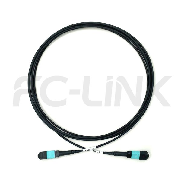 mpo-16-fibers-om3-mm-armored-jumper-gallery-5 Armored MPO-16 Fiber Optic Cable - MPO to MPO OM3 Multimode, 16-Fiber Armored Jumper Cord, for 400G/800G SR8, PC/APC Polish (Female/Male), Type B, Aqua