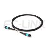 mpo-16-fibers-om3-mm-armored-jumper-main-1 Armored MPO-16 Fiber Optic Cable - MPO to MPO OM3 Multimode, 16-Fiber Armored Jumper Cord, for 400G/800G SR8, PC/APC Polish (Female/Male), Type B, Aqua