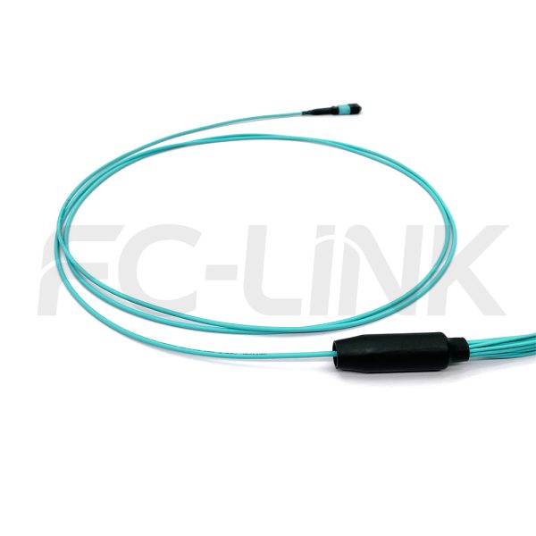 mpo-16-fibers-om3-mm-harness-cable-gallery-4 MPO Harness Cable, MPO-16 PC/APC(Female/Male) to LC PC/APC, 16 Fibers, Multimode(OM3), 0.35dB Max, Type B, Aqua