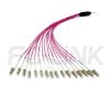 mpo-16-fibers-om4-mm-harness-cable-gallery-3 MPO Harness Cable, MPO-16 PC/APC(Female/Male) to LC PC/APC, 16 Fibers, Multimode(OM4), 0.35dB Max, Type B, Aqua/Violet