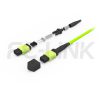 mpo-16-fibers-om5-mm-jumper-gallery-2 MPO-16 Fiber Optic Cable - MPO to MPO OM5 Multimode, 16-Fiber Jumper Cord, for 400G/800G/1.6T SR8, PC/APC Polish (Female/Male), Type B, Lime Green