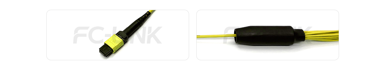 MPO Harness Cable, MPO-16 APC(Female/Male) to LC APC, 16 Fibers, Singlemode, 0.35dB Max, Type B, Yellow