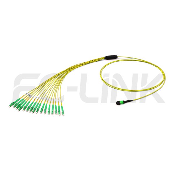 MPO Harness Cable, MPO-16 APC(Female/Male) to LC APC, 16 Fibers, Singlemode, 0.35dB Max, Type B, Yellow