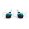 mpo-16-om3-mm-jumper-gallery-1 MPO-16 Fiber Optic Cable - MPO to MPO OM3 Multimode, 16-Fiber Jumper Cord, for 400G/800G SR8, PC/APC Polish (Female/Male), Type B, Aqua