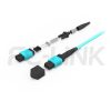 mpo-16-om3-mm-jumper-gallery-2 MPO-16 Fiber Optic Cable - MPO to MPO OM3 Multimode, 16-Fiber Jumper Cord, for 400G/800G SR8, PC/APC Polish (Female/Male), Type B, Aqua