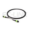 mpo-24-fibers-om5-mm-armored-jumper-main-1 Armored MPO-24 Fiber Optic Cable - MPO to MPO OM5 Multimode, 24-Fiber Armored Jumper Cord, for 10G/25G Backbone, PC/APC Polish (Female/Male), Type A/B/C/D/E, Lime Green