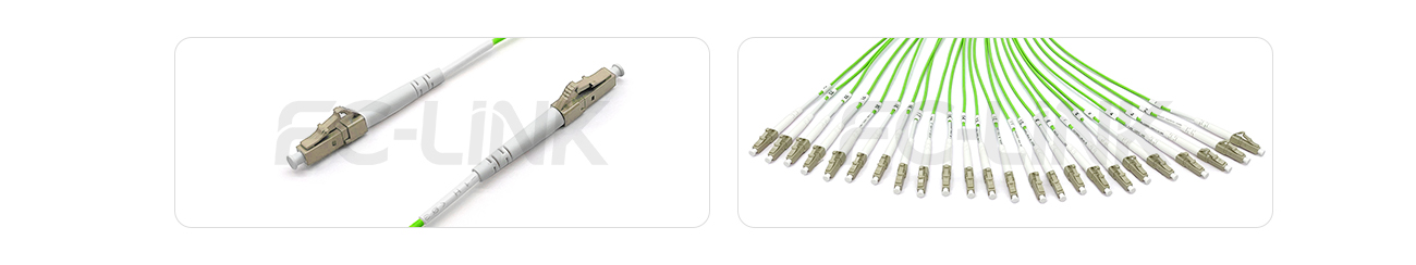 MPO Harness Cable, MPO-24 PC/APC(Female/Male) to LC PC/APC, 24 Fibers, Multimode(OM5), 0.35dB Max, Type A/B/C/U, Lime Green