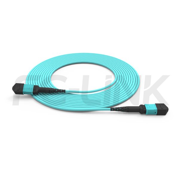 mpo-24-om3-mm-jumper-gallery-4 MPO-24 Fiber Optic Cable - MPO to MPO OM3 Multimode, 24-Fiber Main Trunk Cord, for 10G/25G Backbone, PC Polish (Female/Male), Type A/B/C/D/E, Aqua