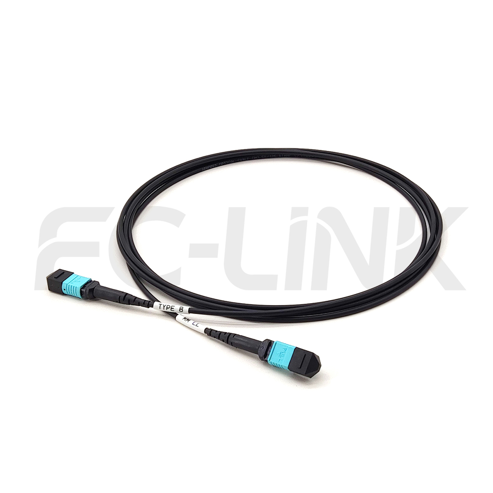 Armored MPO-8 Fiber Optic Cable - MPO to MPO OM3 Multimode, 8-Fiber Armored Jumper Cord, for 40G/100G/200G/400G, PC/APC Polish (Female/Male), Type A/B, Aqua