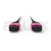 mpo-8-fibers-om4-mm-armored-jumper-gallery-1 Armored MPO-8 Fiber Optic Cable - MPO to MPO OM4 Multimode, 8-Fiber Armored Jumper Cord, for 40G/100G/200G/400G Extended Reach, PC/APC Polish (Female/Male), Type A/B, Aqua/Violet