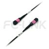 mpo-8-fibers-om4-mm-armored-jumper-gallery-2 Armored MPO-8 Fiber Optic Cable - MPO to MPO OM4 Multimode, 8-Fiber Armored Jumper Cord, for 40G/100G/200G/400G Extended Reach, PC/APC Polish (Female/Male), Type A/B, Aqua/Violet