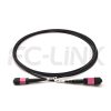 mpo-8-fibers-om4-mm-armored-jumper-gallery-4 Armored MPO-8 Fiber Optic Cable - MPO to MPO OM4 Multimode, 8-Fiber Armored Jumper Cord, for 40G/100G/200G/400G Extended Reach, PC/APC Polish (Female/Male), Type A/B, Aqua/Violet