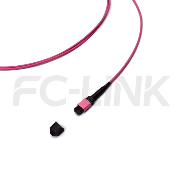 MPO Harness Cable, MPO-8 PC/APC(Female/Male) to LC PC/APC, 8 Fibers, Multimode(OM4), 0.35dB Max, Type A/AF/B/U, Aqua/Violet