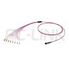 MPO Harness Cable, MPO-8 PC/APC(Female/Male) to LC PC/APC, 8 Fibers, Multimode(OM4), 0.35dB Max, Type A/AF/B/U, Aqua/Violet
