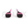 mpo-8-fibers-om4-mm-jumper-gallery-1 MPO-8 Fiber Optic Cable - MPO to MPO OM4 Multimode, 8-Fiber Jumper Cord, for 40G/100G/400G Extended Reach, PC/APC Polish (Female/Male), Type A/B, Aqua/Violet