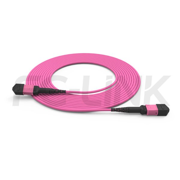 mpo-8-fibers-om4-mm-jumper-gallery-4 MPO-8 Fiber Optic Cable - MPO to MPO OM4 Multimode, 8-Fiber Jumper Cord, for 40G/100G/400G Extended Reach, PC/APC Polish (Female/Male), Type A/B, Aqua/Violet