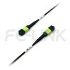 mpo-8-fibers-om5-mm-armored-jumper-gallery-2 Armored MPO-8 Fiber Optic Cable - MPO to MPO OM5 Multimode, 8-Fiber Armored Jumper Cord, for 400G SR4.2 Extended Reach, PC/APC Polish (Female/Male), Type A/B, Lime Green