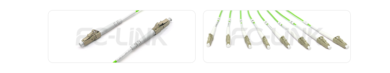 MPO Harness Cable, MPO-8 PC/APC(Female/Male) to LC PC/APC, 8 Fibers, Multimode(OM5), 0.35dB Max, Type A/AF/B/U, Lime Green