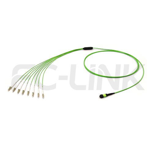 mpo-8-fibers-om5-mm-harness-cable-main-1 MPO Harness Cable, MPO-8 PC/APC(Female/Male) to LC PC/APC, 8 Fibers, Multimode(OM5), 0.35dB Max, Type A/AF/B/U, Lime Green