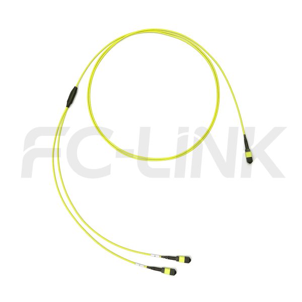 mpo12-2-mpo6-sm-os2-breakout-cable-gallery-7 MPO Breakout Cable, MPO-12 APC(Female/Male) to 2 x MPO-6 APC(Female/Male), 12 Fibers, Singlemode(OS2),0.35dB Max, Yellow