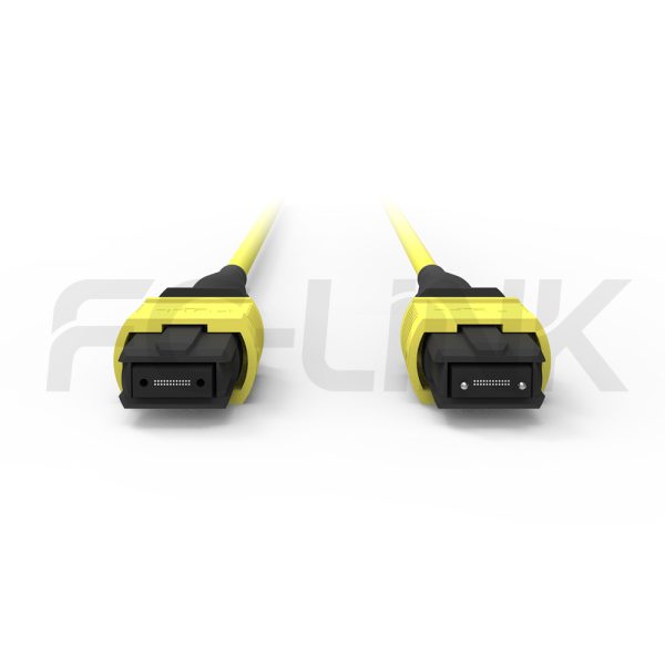 mpo24-2-mpo12-sm-os2-breakout-cable-gallery-3 MPO Breakout Cable, MPO-24 APC(Female/Male) to 2 x MPO-12 APC(Female/Male), 24 Fibers, Singlemode(OS2),0.35dB Max, Yellow