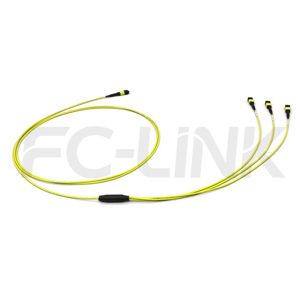 mpo24-3-mpo8-sm-os2-breakout-cable-gallery-6 MPO Breakout Cable, MPO-24 APC(Female/Male) to 3 x MPO-8 APC(Female/Male), 24 Fibers, Singlemode(OS2),0.35dB Max, Yellow