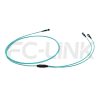 mpo8-2-mpo4-om3-mm-breakout-cable-gallery-5 MPO Breakout Cable, MPO-8 PC/APC(Female/Male) to 2 x MPO-4 PC/APC(Female/Male), 8 Fibers, Multimode(OM3),0.35dB Max, Aqua