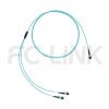 mpo8-2-mpo4-om3-mm-breakout-cable-gallery-6 MPO Breakout Cable, MPO-8 PC/APC(Female/Male) to 2 x MPO-4 PC/APC(Female/Male), 8 Fibers, Multimode(OM3),0.35dB Max, Aqua