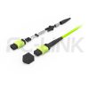mpo8-2-mpo4-om5-mm-breakout-cable-gallery-3 MPO Breakout Cable, MPO-8 PC/APC(Female/Male) to 2 x MPO-4 PC/APC(Female/Male), 8 Fibers, Multimode(OM5),0.35dB Max, Lime Green